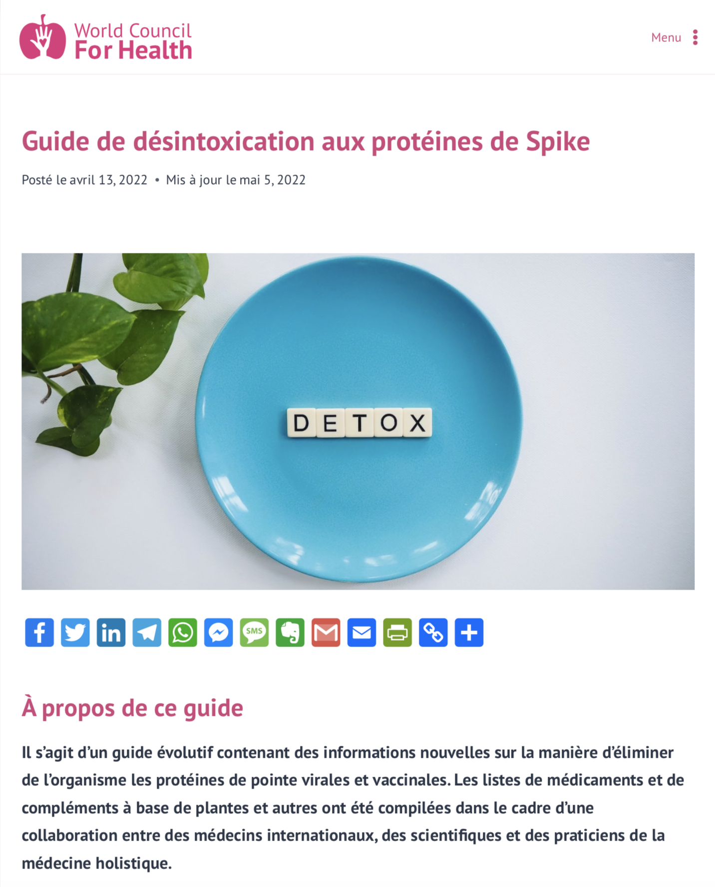 Spike detox guide World Council for Health